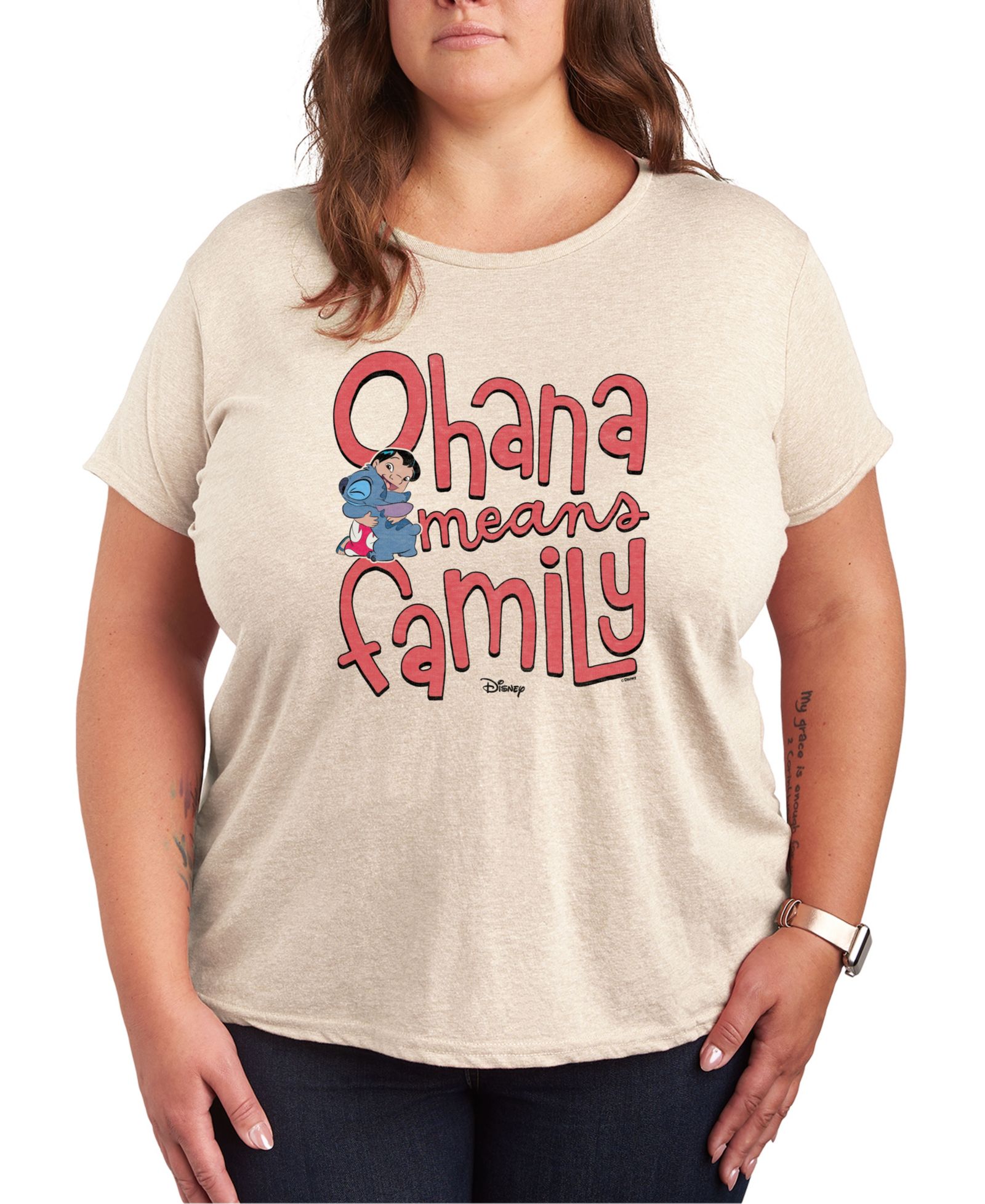 Женская футболка Hybrid Apparel Plus Size Lilo and Stitch Core Graphic Crew Neck