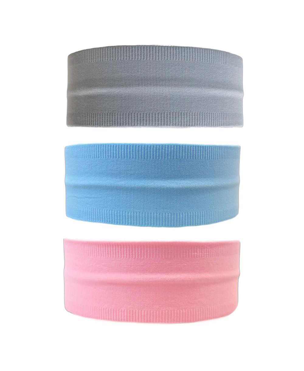 Набор тренировочных повязок для волос Headbands of Hope, Blue + Grey + Pink