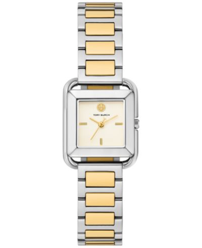 Женские часы Tory Burch The Kira Square Two-Tone Stainless Steel 24mm