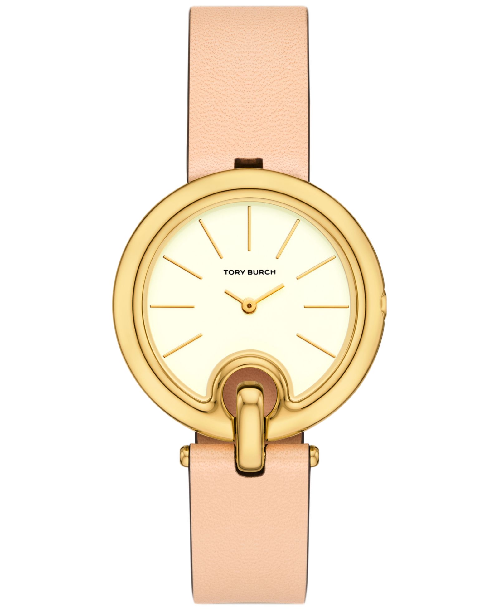 Tory Burch Women's The Pierced Brown Leather Strap Watch 36mm