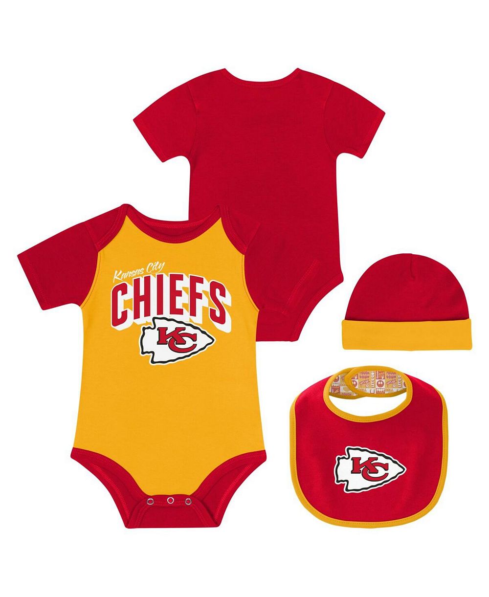 Комплект Outerstuff для новорожденных (боди, чепчик, шорты) Kansas City Chiefs Dynamic Duo