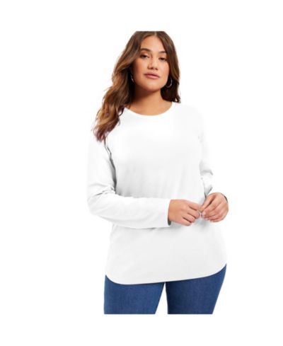 June & Vie Women's June and Vie Long-Sleeve Crewneck One + Only Tee