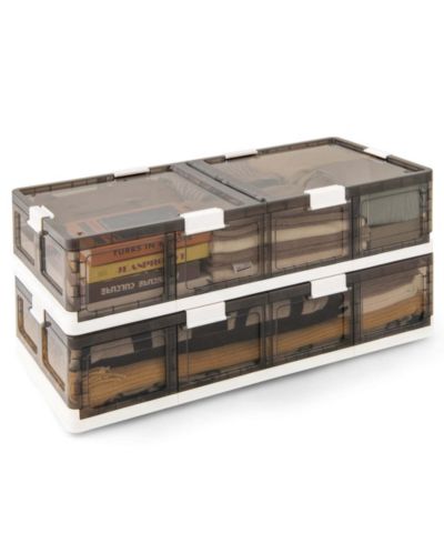 Costway 4 Pack 26.5 Gal Under Bed Storage Containers with Wheels Double Opening Lids