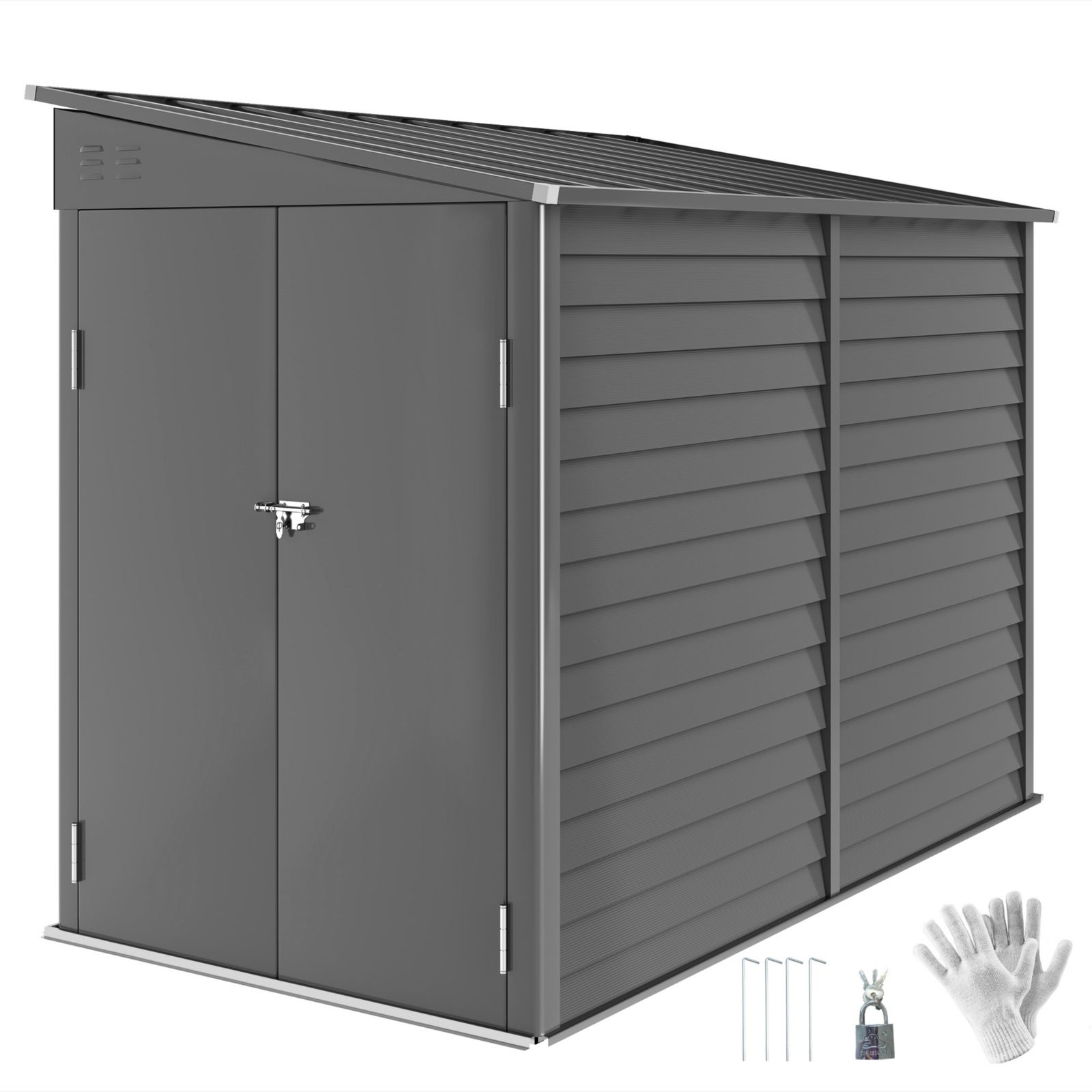 Outsunny 4.6' x 9' Metal Outdoor Storage Shed with Lockable Doors