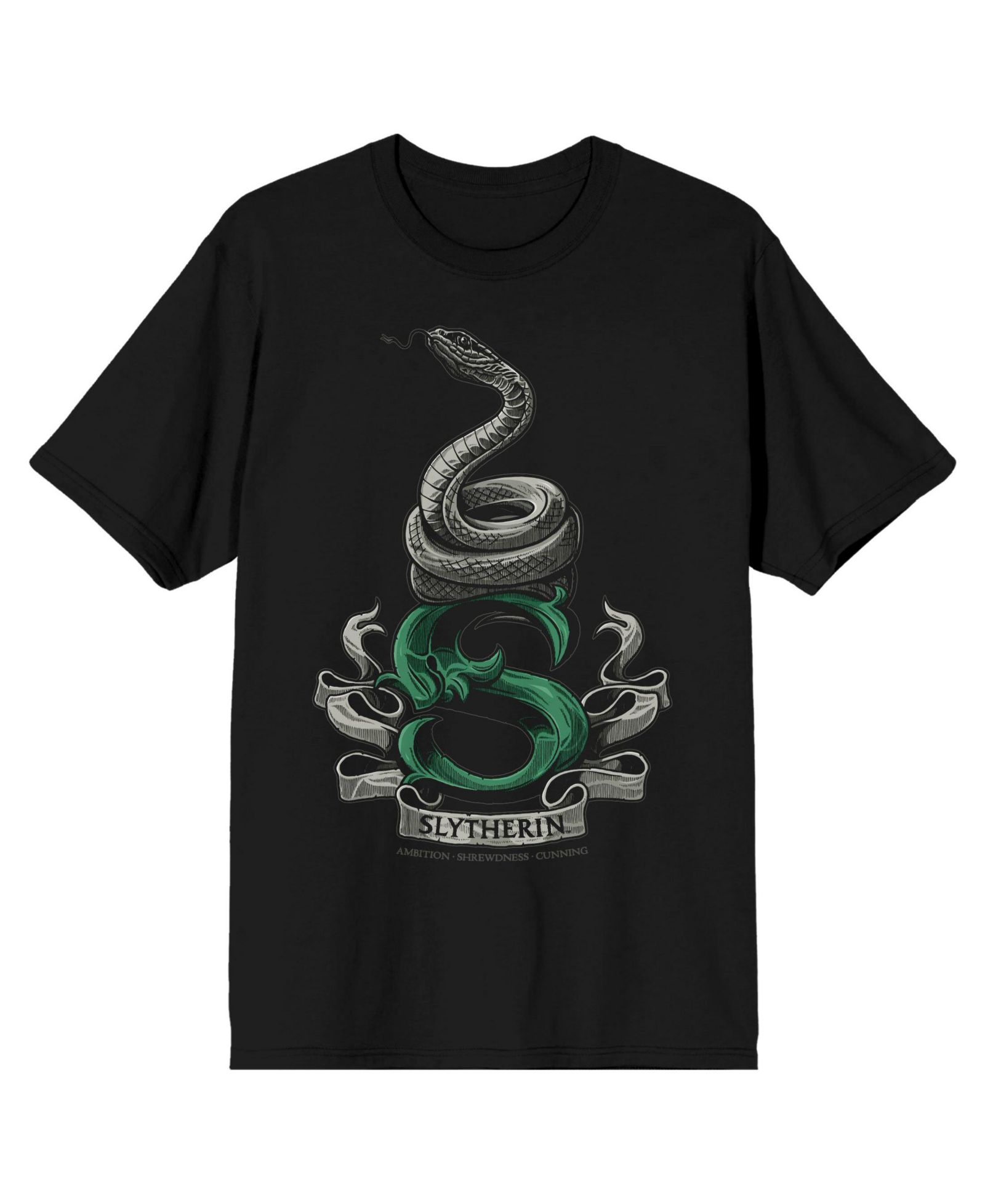 Harry Potter Мужская черная футболка Slytherin Snake-4XL