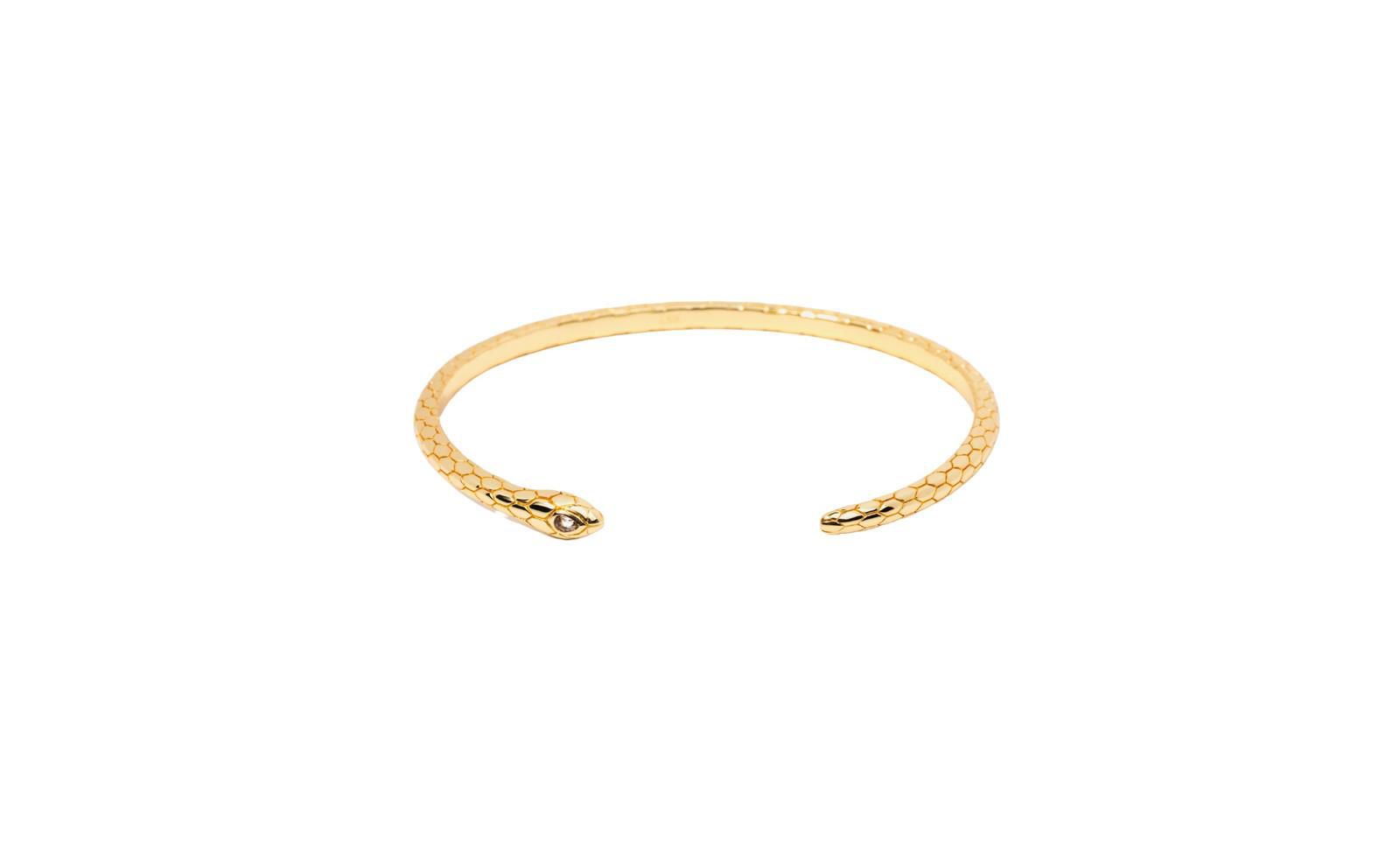 Snake Cuff in -Plated Brass