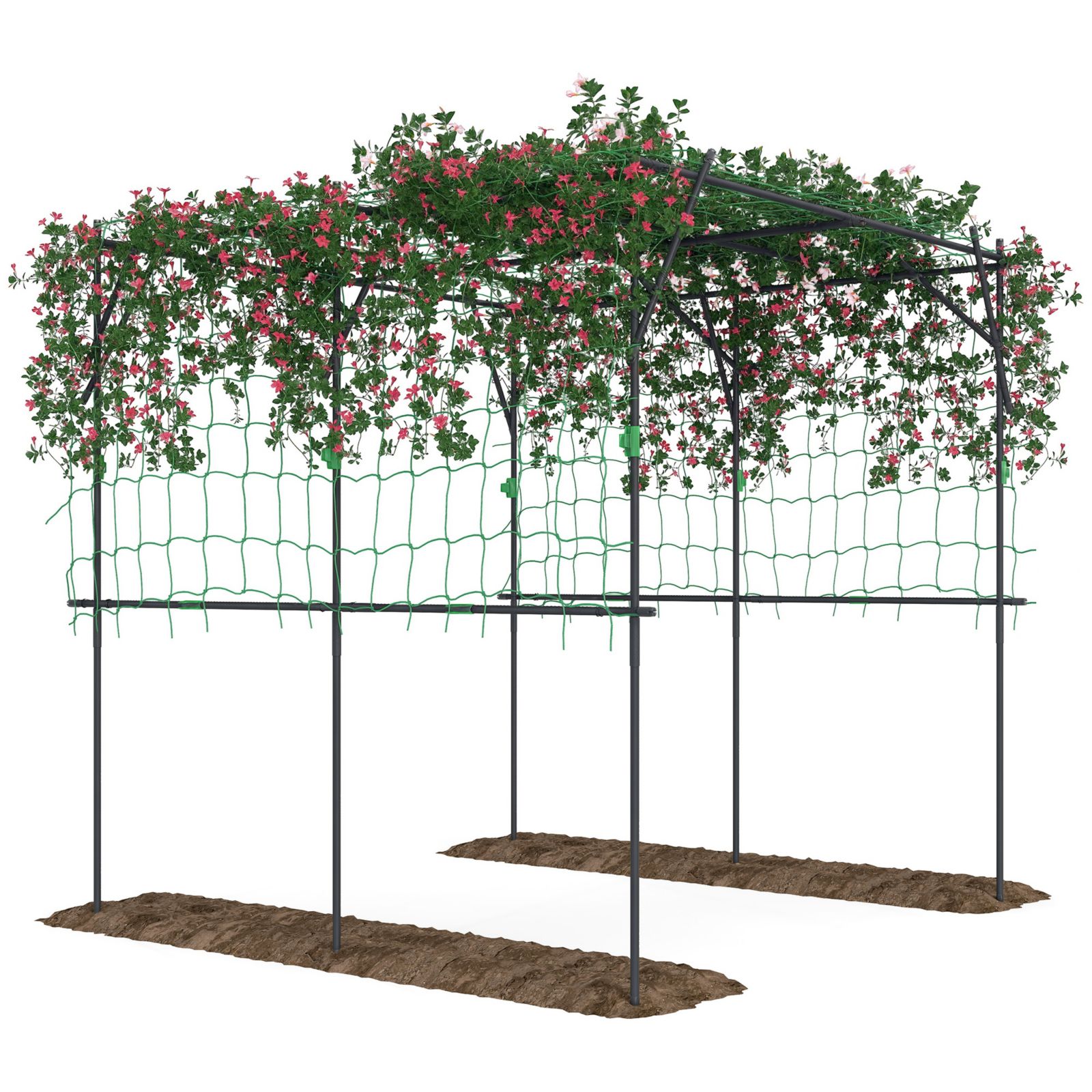 Outsunny 7.3 FT Tall Metal Garden Trellis for Climbing Plants