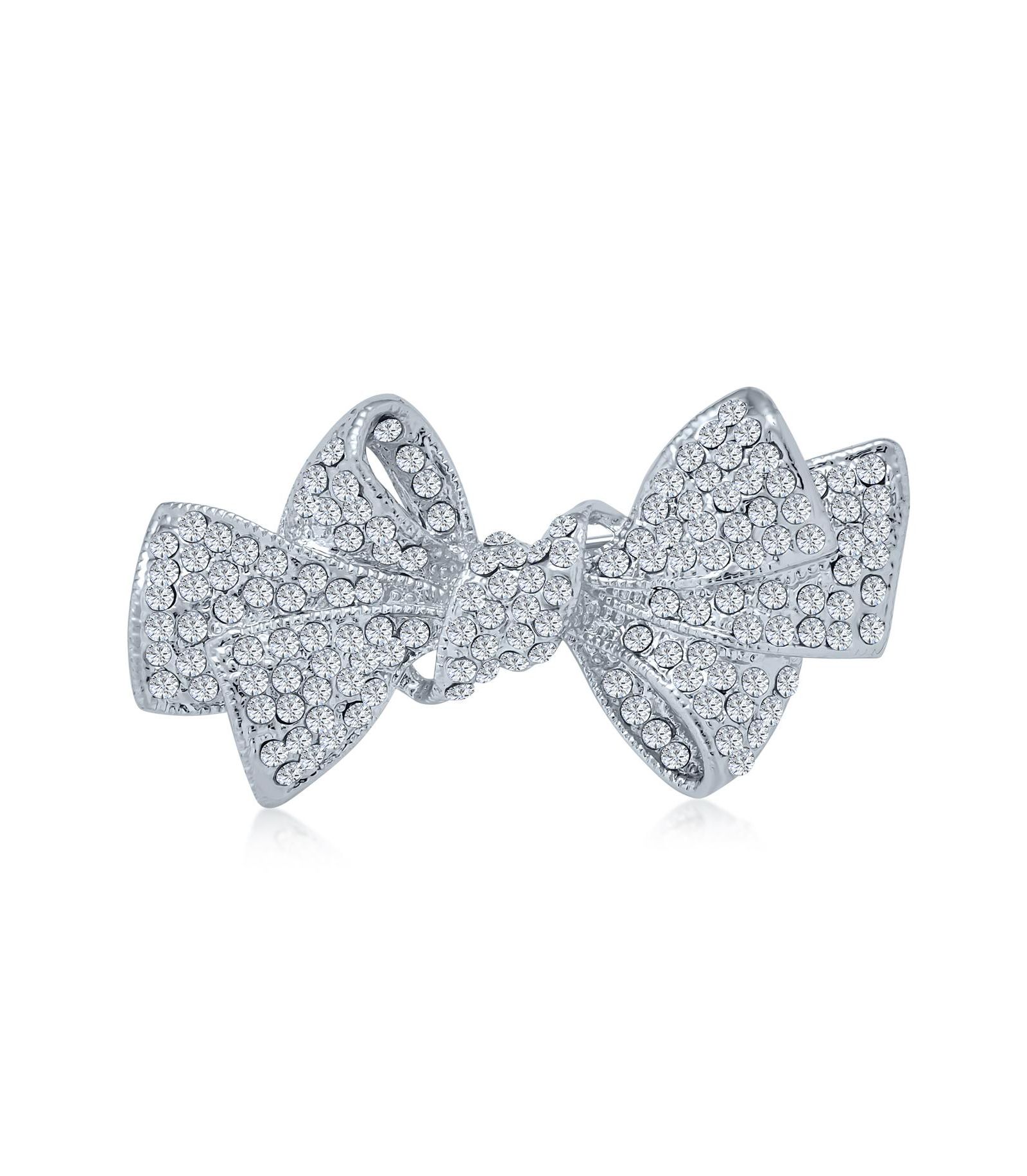 Bling Jewelry викторианская брошь-значок с кристаллами и бантом, серебристая