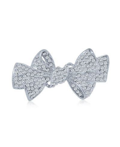 Bling Jewelry викторианская брошь-значок с кристаллами и бантом, серебристая