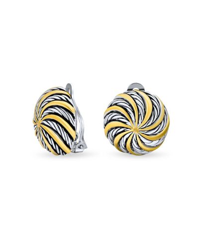 Серьги Bling Jewelry Geometric Swirl Clip-On