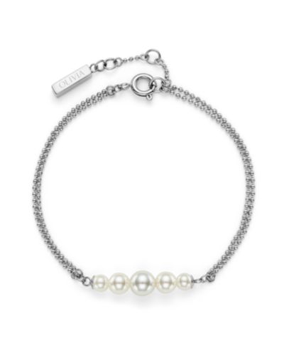 Olivia Burton Серебряный браслет с жемчугом и бусинами Cultivated Pearls and Beads