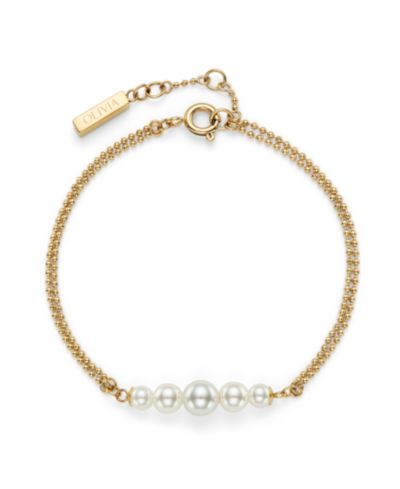 Olivia Burton браслет с жемчугом и бусинами Gold Tone