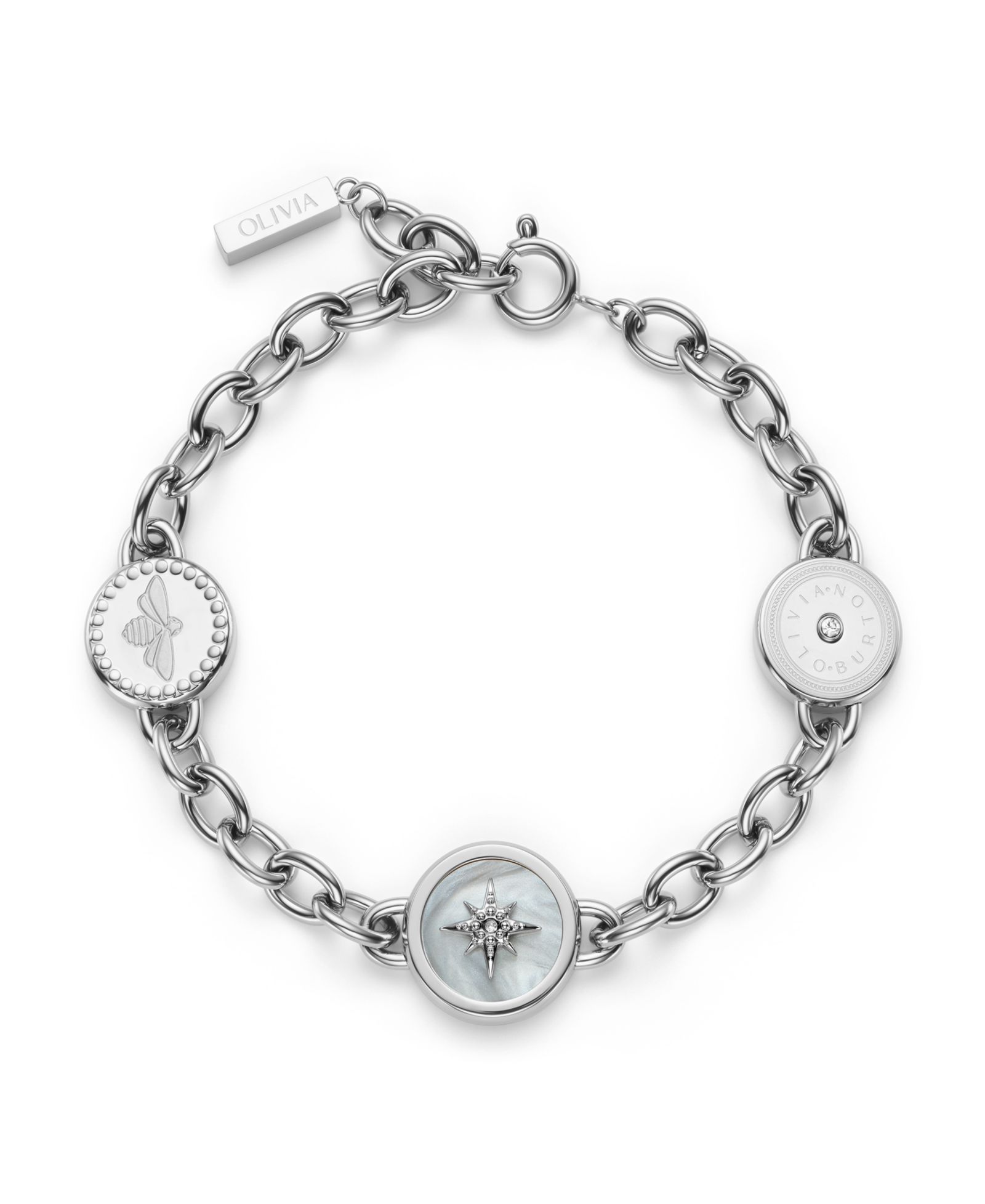 Серебряный браслет Olivia Burton Signature Charms