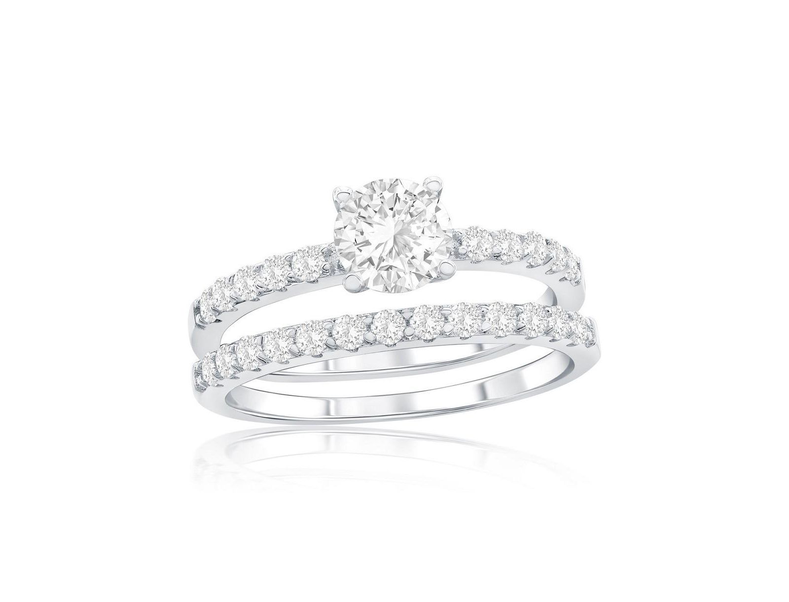 Sterling , Round Solitaire CZ 2-PC Ring