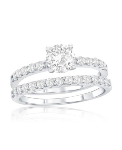 Sterling , Round Solitaire CZ 2-PC Ring