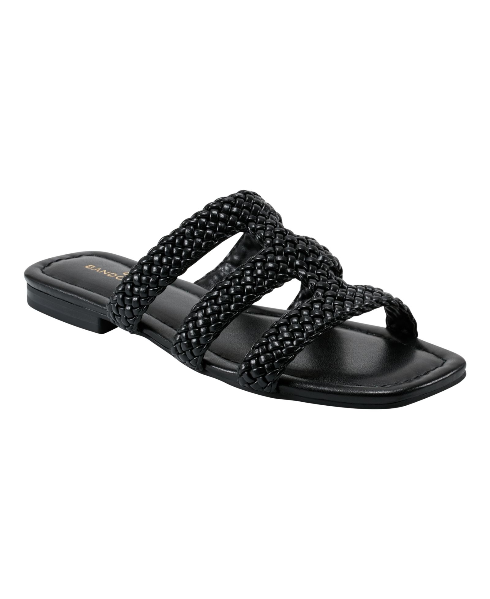 Bandolino Women's Sumer Woven Caged Flat Slide Sandals