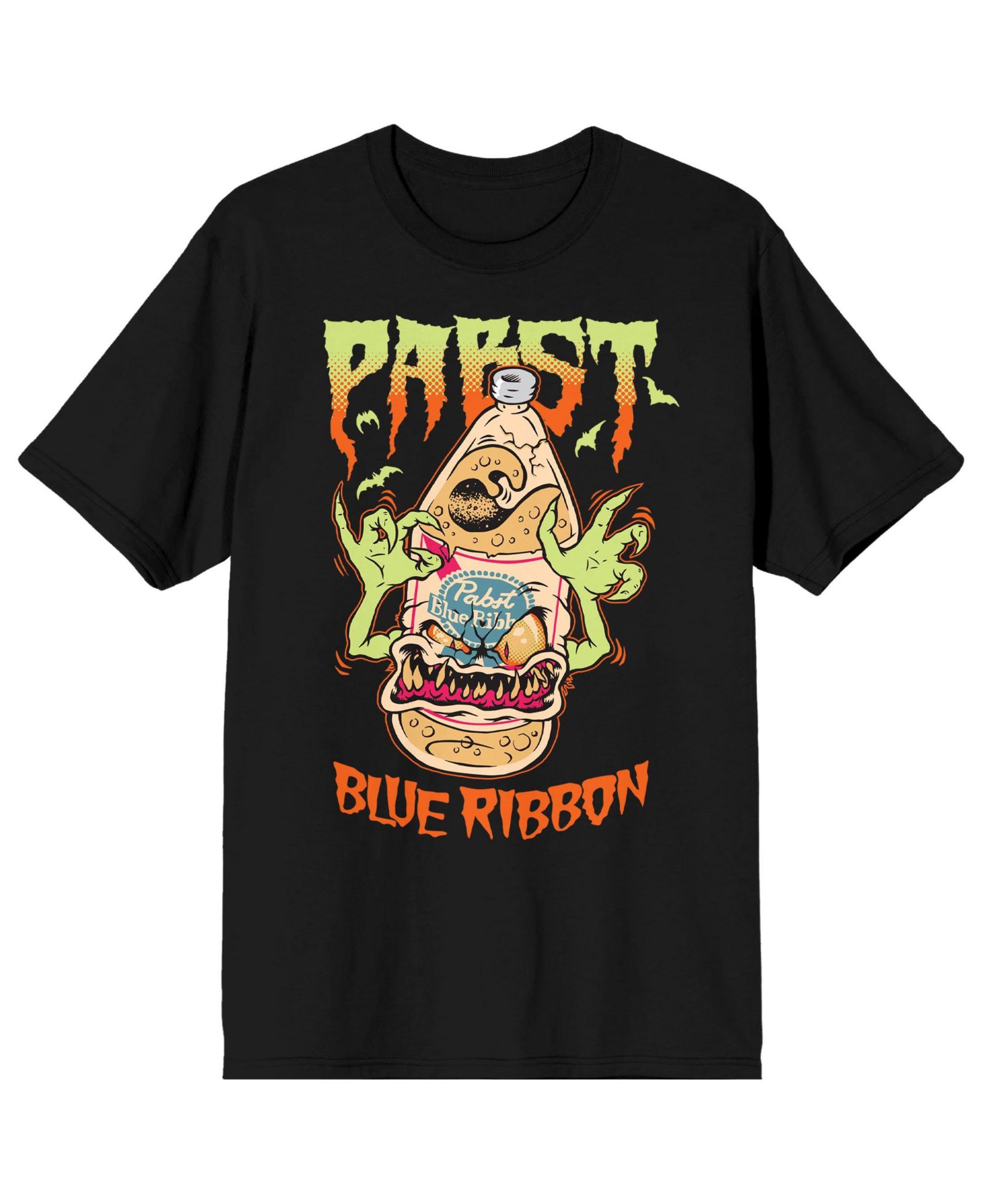 Pabst Blue Ribbon Футболка Halloween Beer Bottle Monster Black 4XL