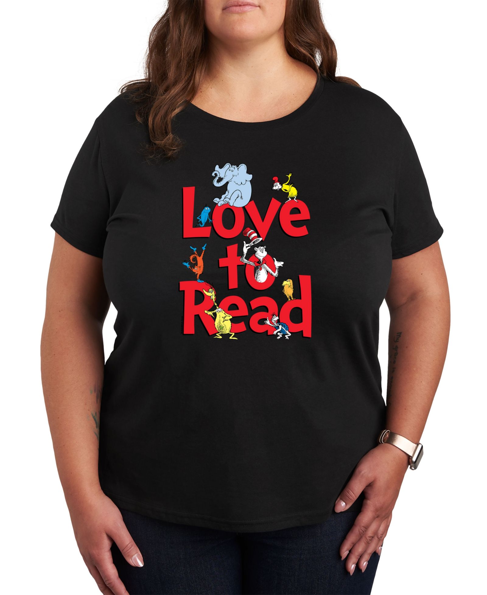 Hybrid Apparel модная футболка Plus Size Dr. Seuss Love to Read с графикой