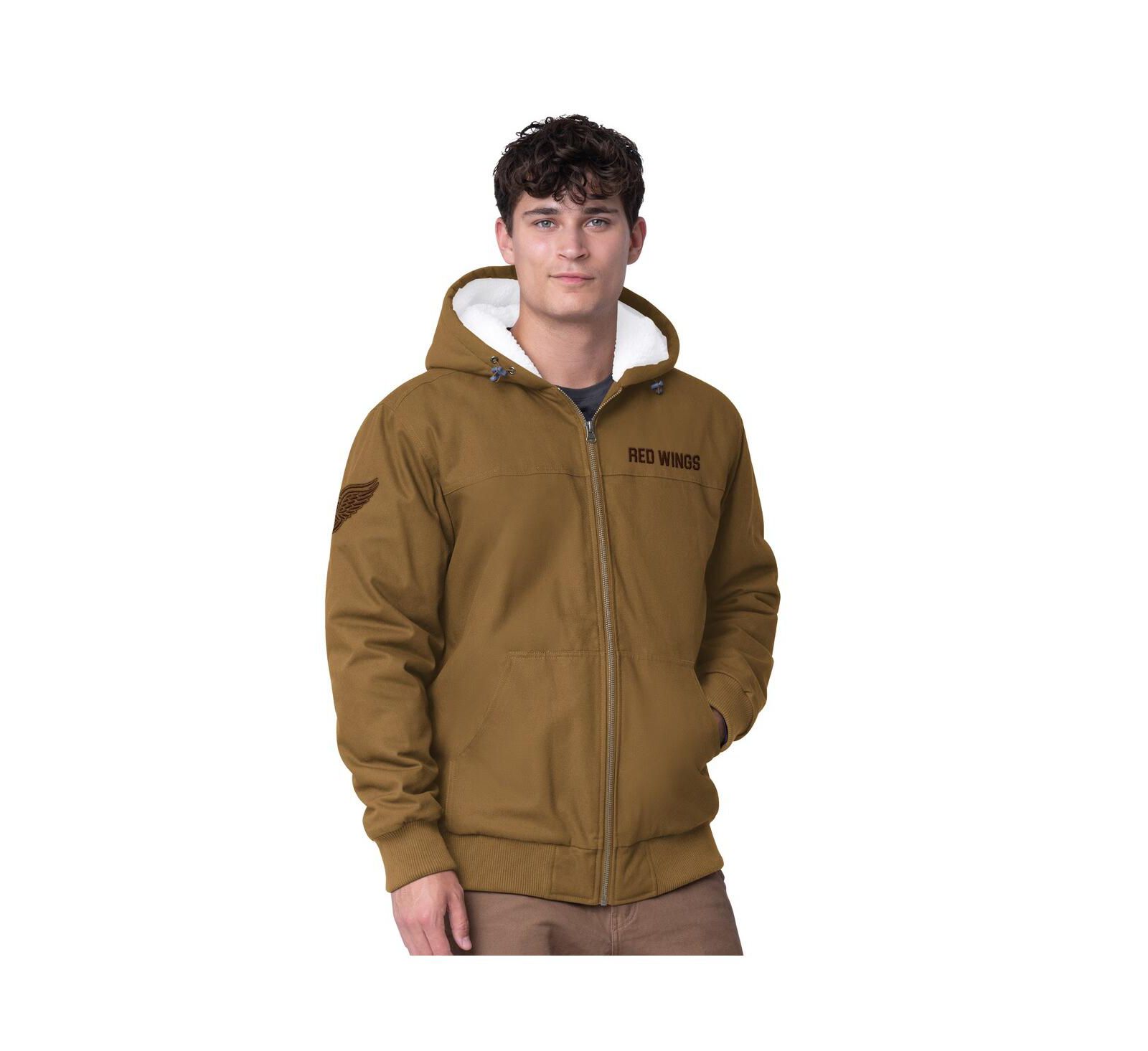 G-III Sports by Carl Banks Men's Tan Detroit Red Wings Build Up Full-Zip Hoodie Jacket