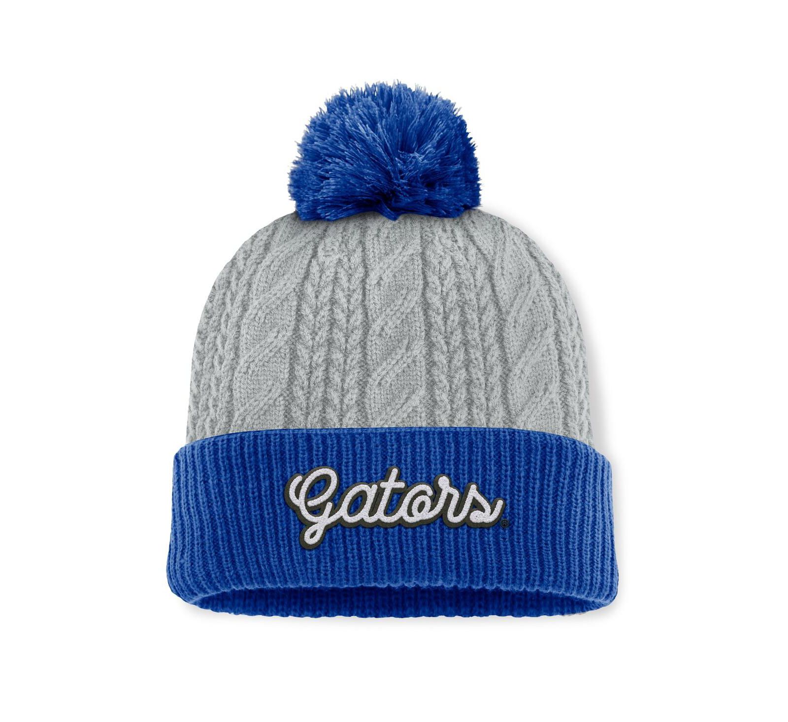 Top of the World Women's Gray/Royal Florida Gators Becca Cuffed Knit Hat with Pom