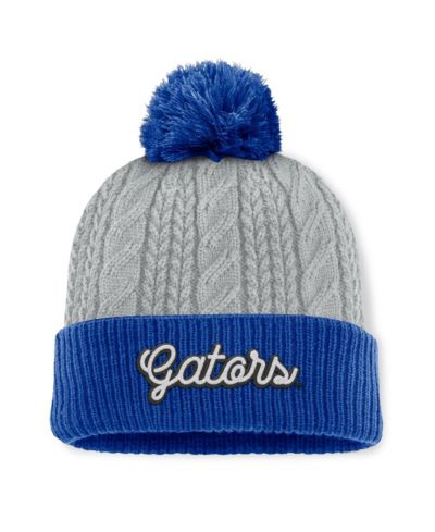 Top of the World Women's Gray/Royal Florida Gators Becca Cuffed Knit Hat with Pom