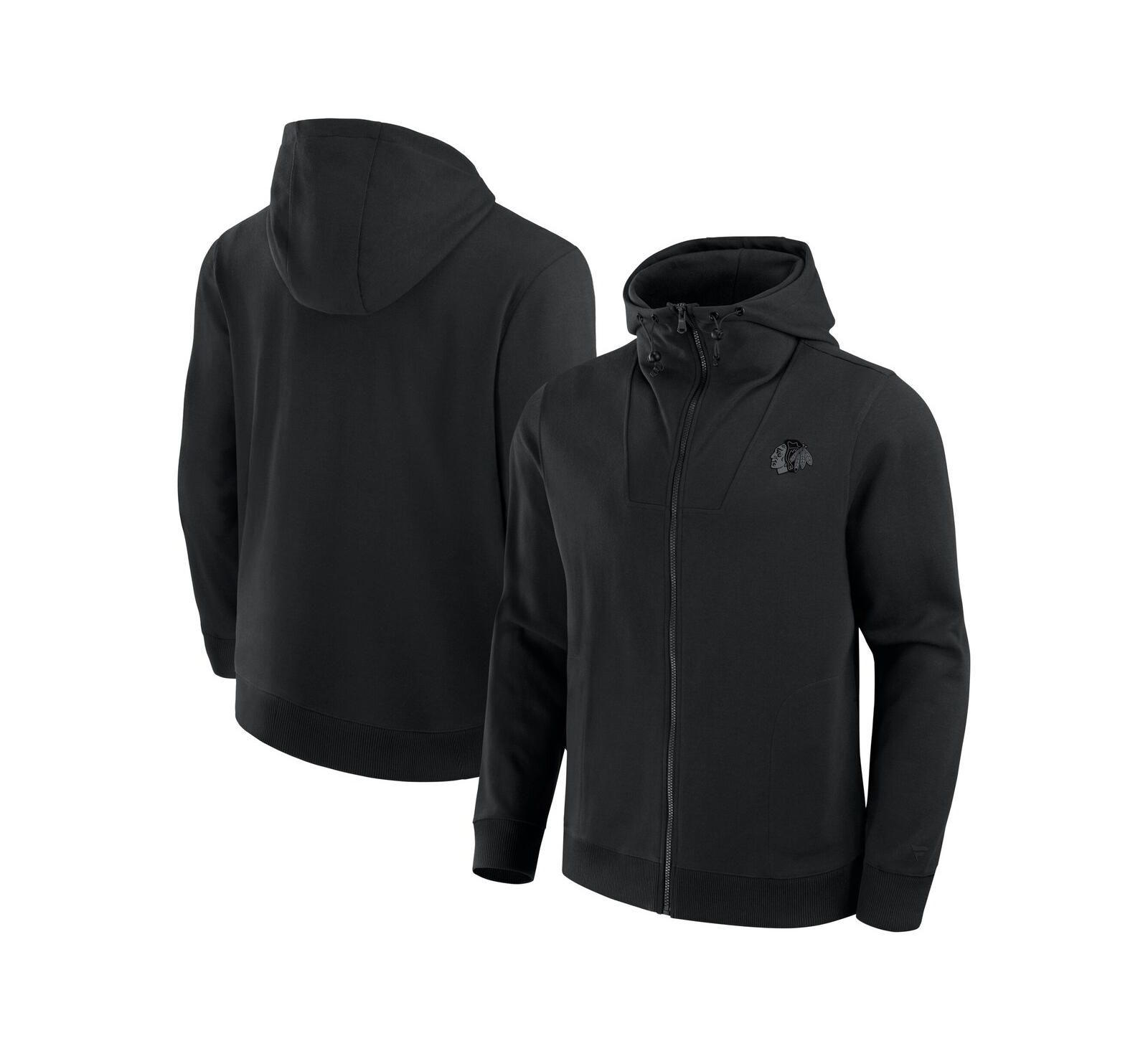 Мужское худи Fanatics Black Chicago Blackhawks Elements Tonal Primary Tri-Blend Full-Zip