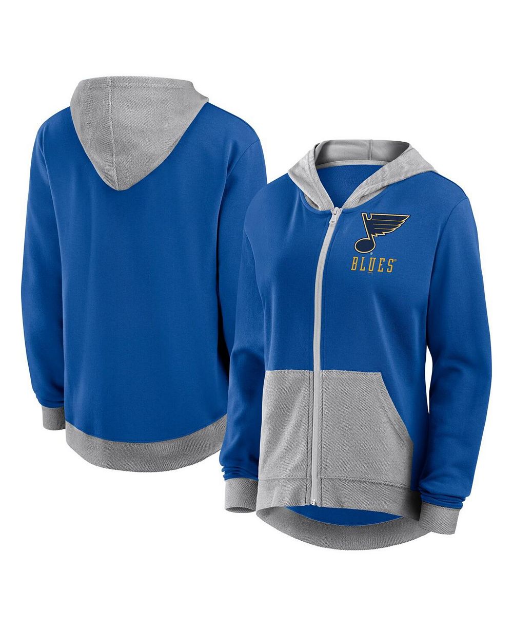Женское худи Logo Athletic Blue St. Louis Blues Hit It French Terry Full-Zip