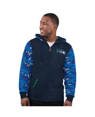 Худи Starter Men's Navy Seattle Seahawks Vintage Logo Full-Zip