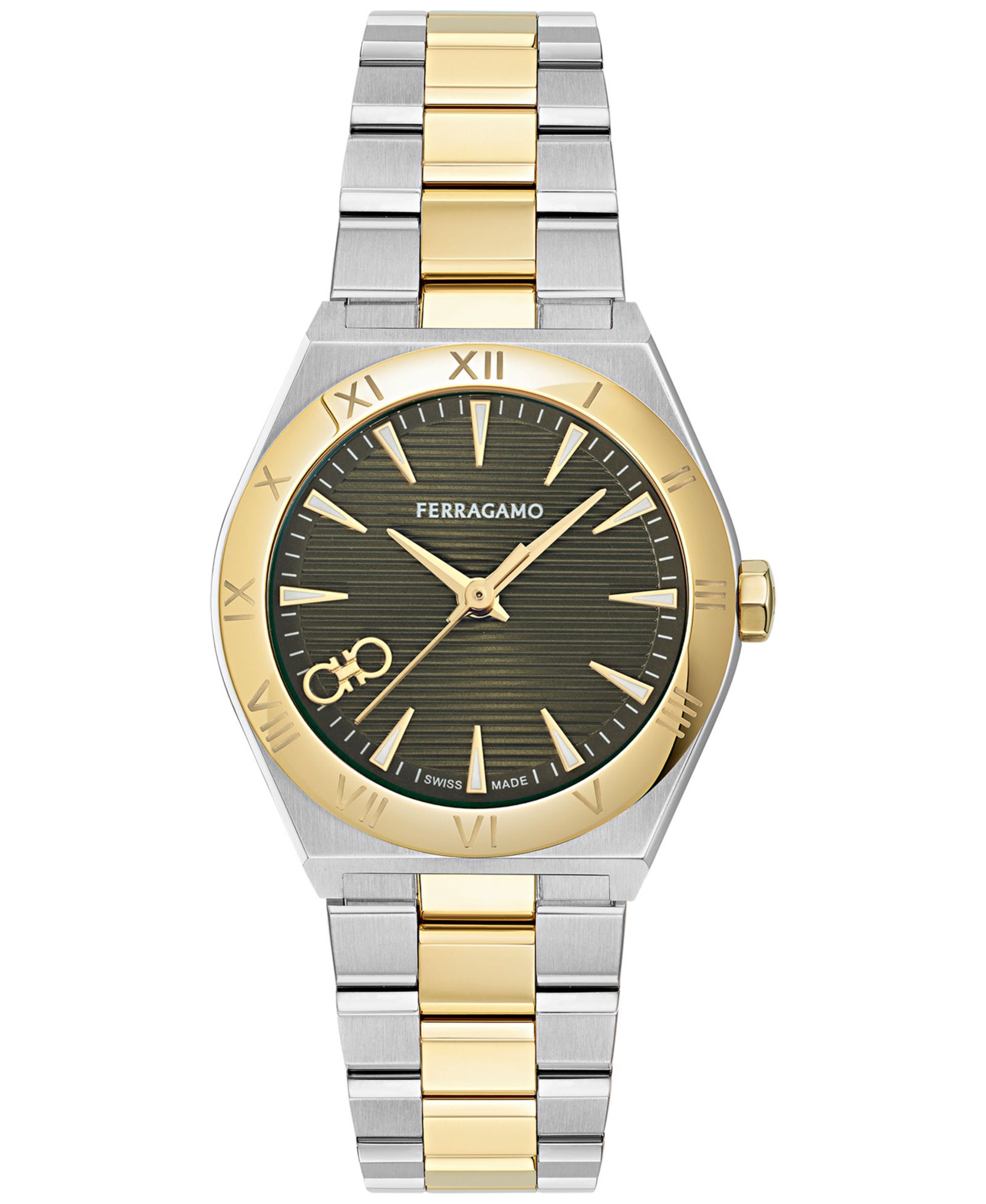 Женские часы Ferragamo Swiss Vega Upper East Two-Tone из нержавеющей стали с браслетом, 28 мм