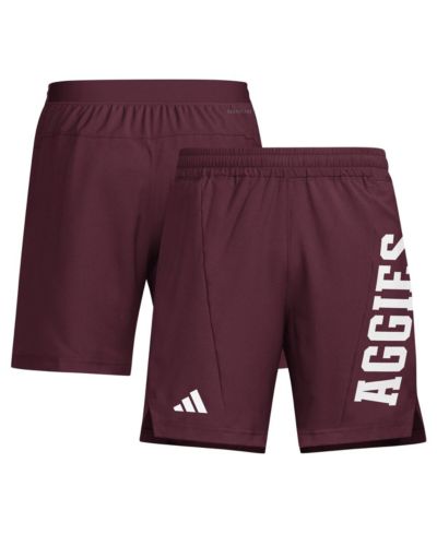Adidas Мужские шорты AEROREADY Texas A&M Aggies бордового цвета для тренировок