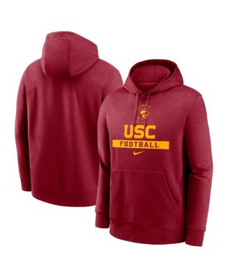 Мужское худи Nike Stack Club Fleece, USC Trojans Football, бордовое