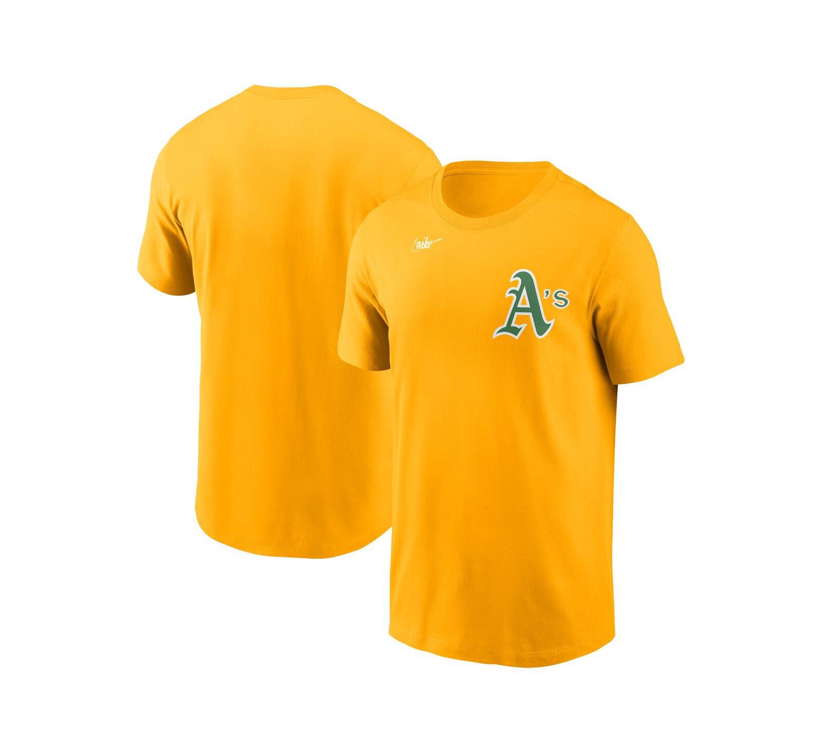 Nike Men's Gold Athletics Cooperstown Wordmark T-Shirt