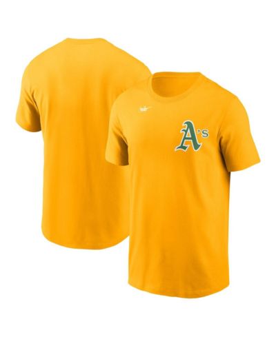 Мужская футболка Nike Gold Athletics Cooperstown Wordmark