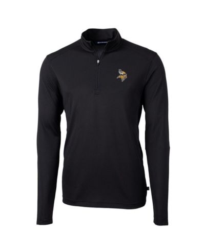 Cutter & Buck Мужская ветровка-джемпер Virtue Eco Pique Quarter-Zip Black Minnesota Vikings
