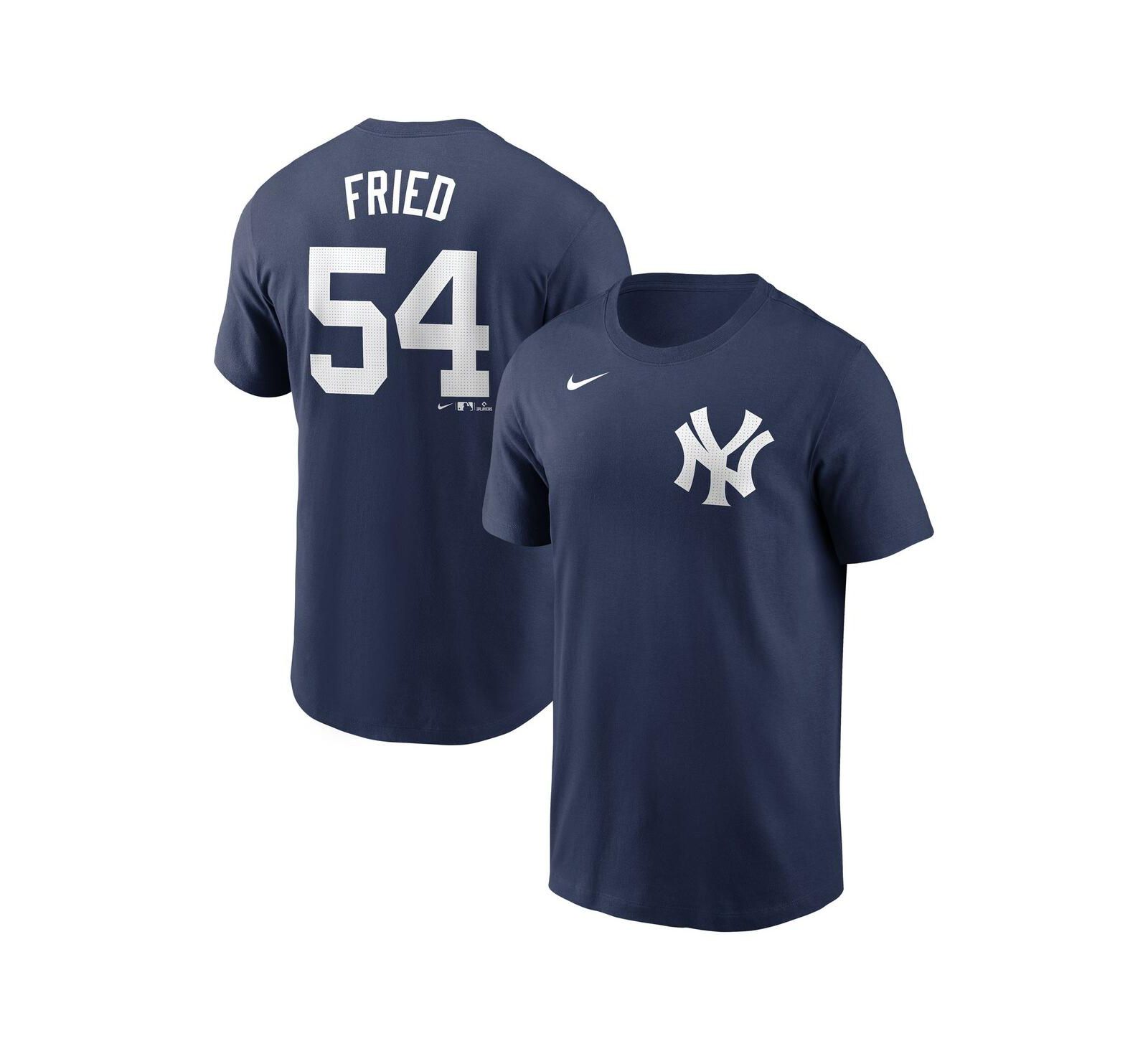 Nike Men's Max Fried Navy New York Yankees Fuse Name & Number T-Shirt