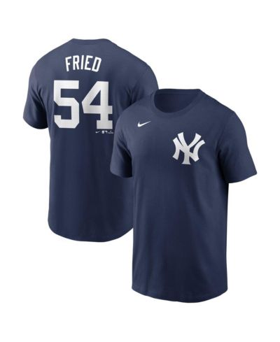 Nike Men's Max Fried Navy New York Yankees Fuse Name & Number T-Shirt