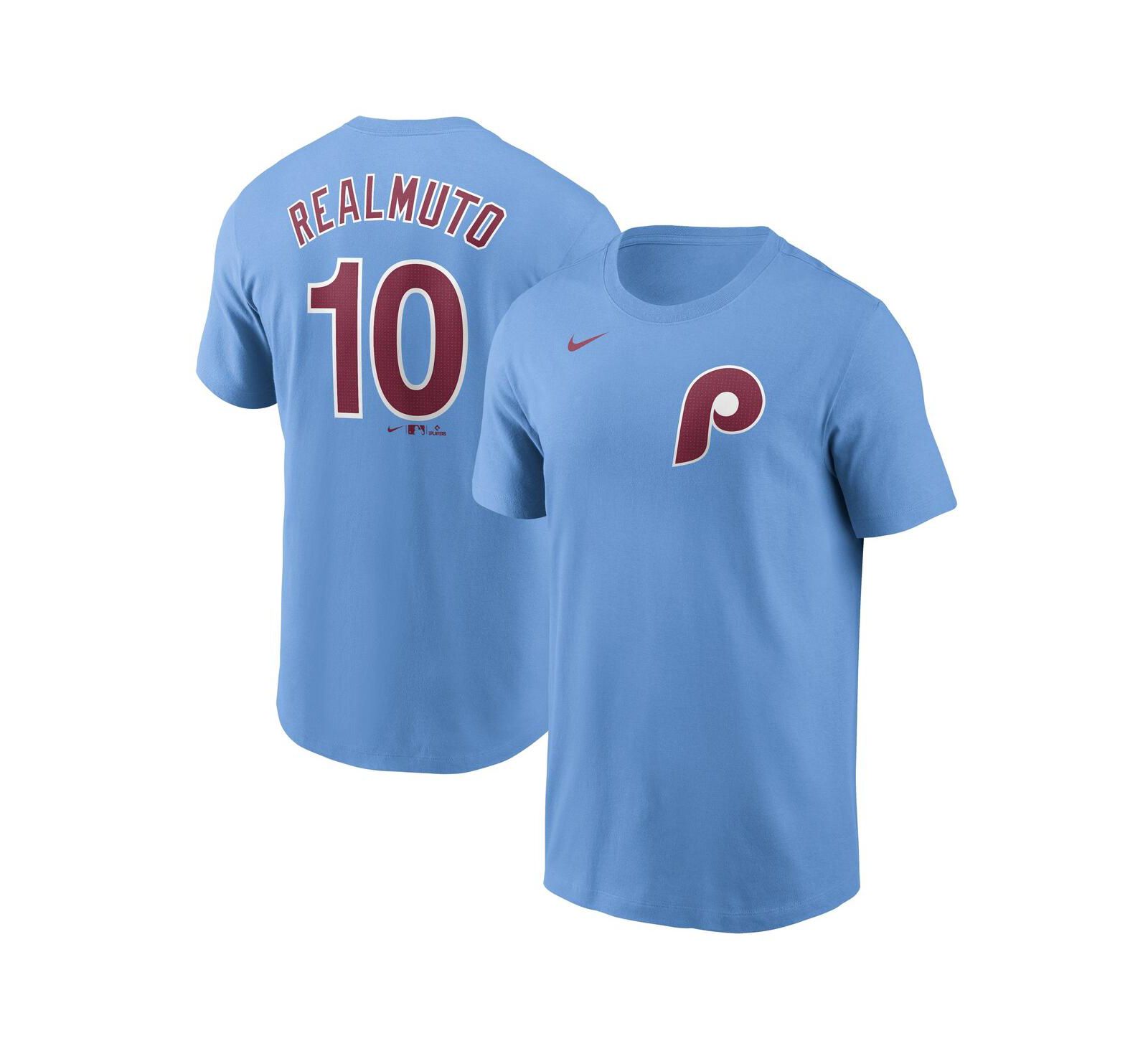 Nike Мужская футболка Nike J.T. Realmuto Philadelphia Phillies Fuse, голубая