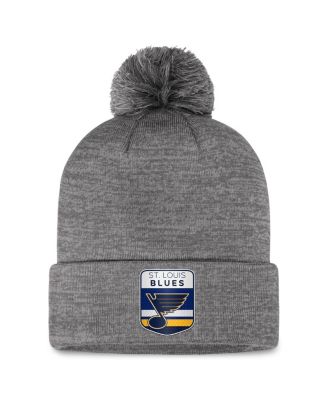 Fanatics Мужская вязаная шапка St. Louis Blues Authentic Pro Home Ice с помпоном, серая
