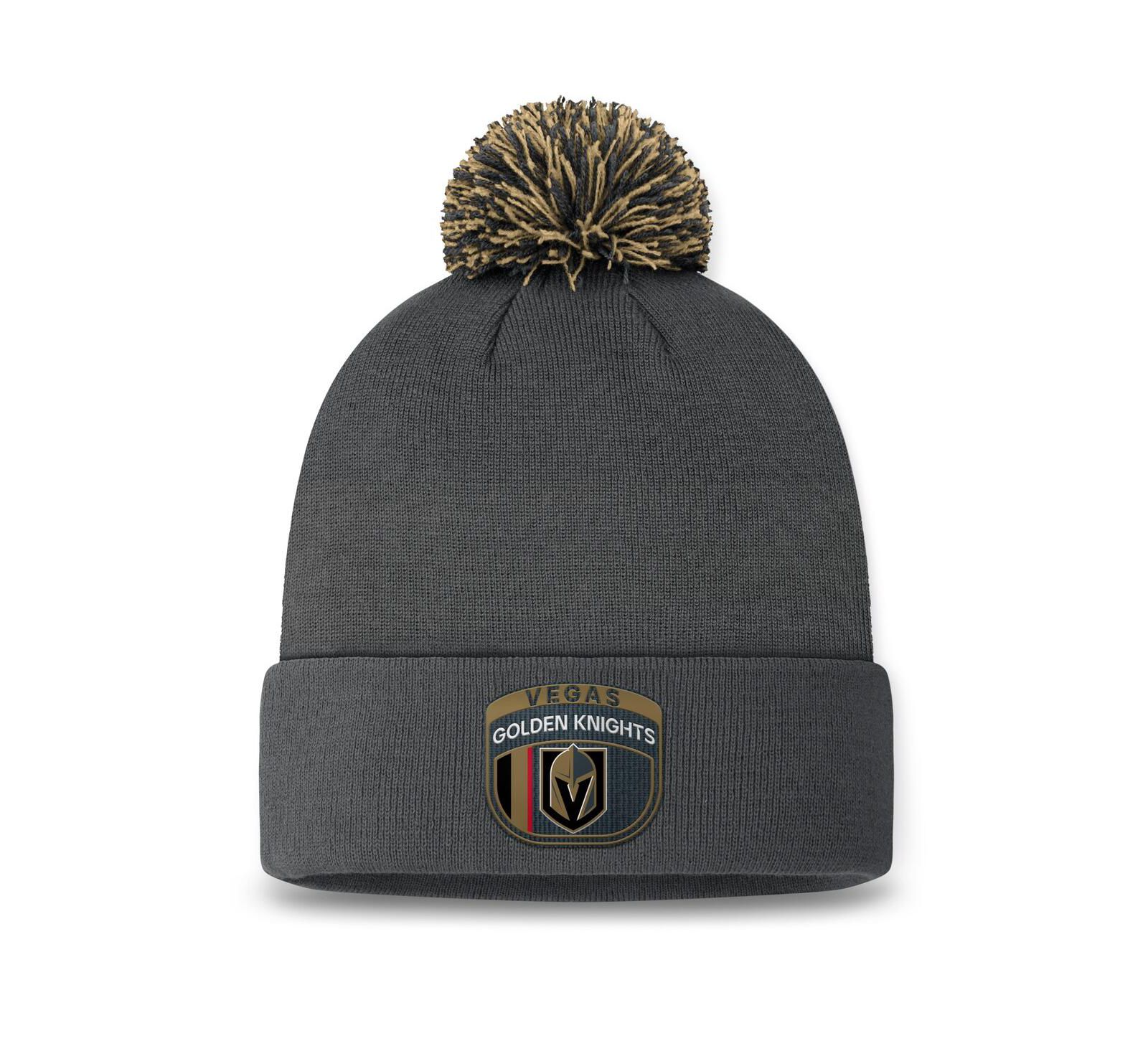 Fanatics Мужская вязаная шапка с помпоном Vegas Golden Knights 2024 NHL Draft, угольная