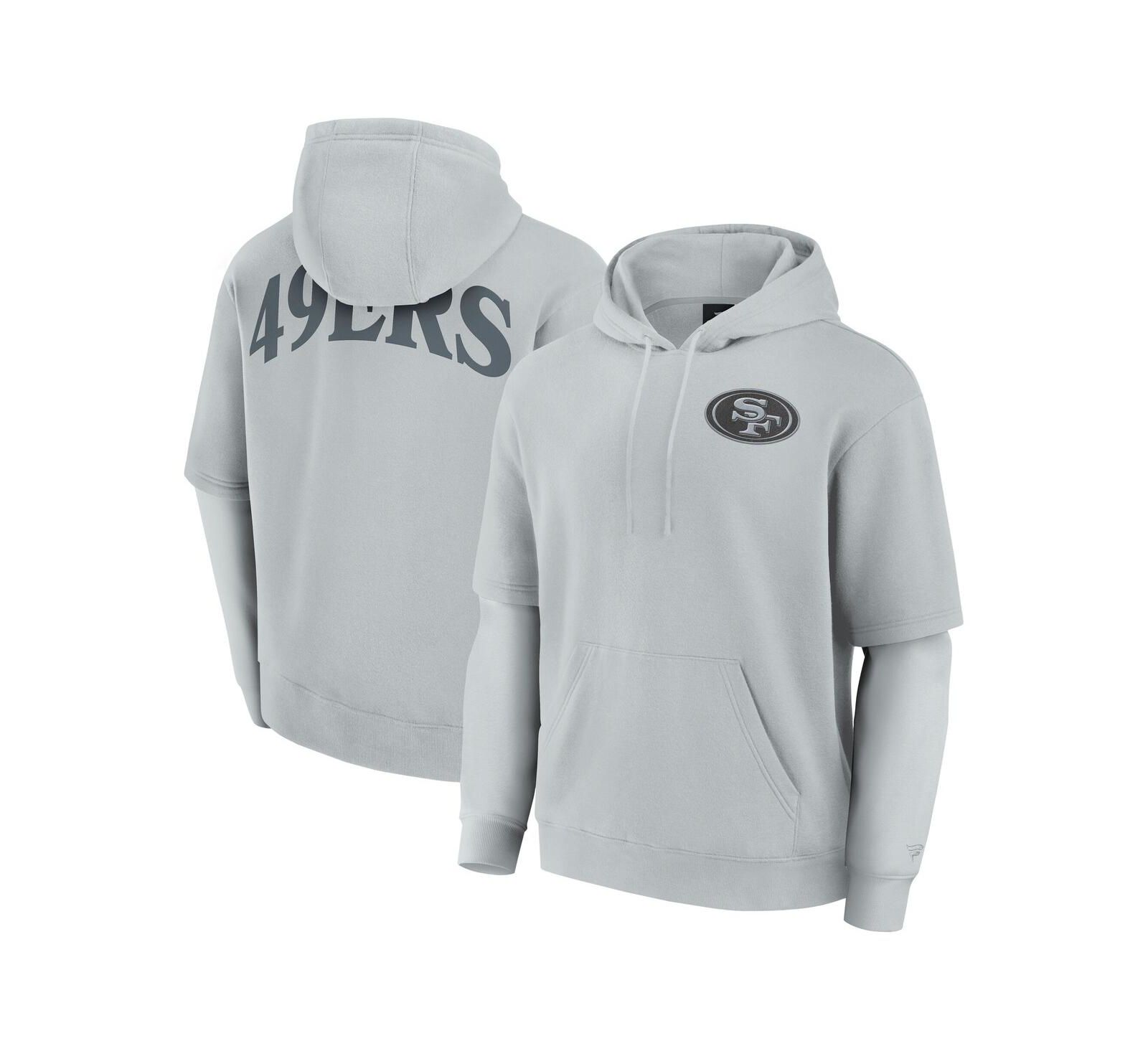 Fanatics Мужской и Женский Gray San Francisco 49ers Sleek Elements Pullover Hoodie