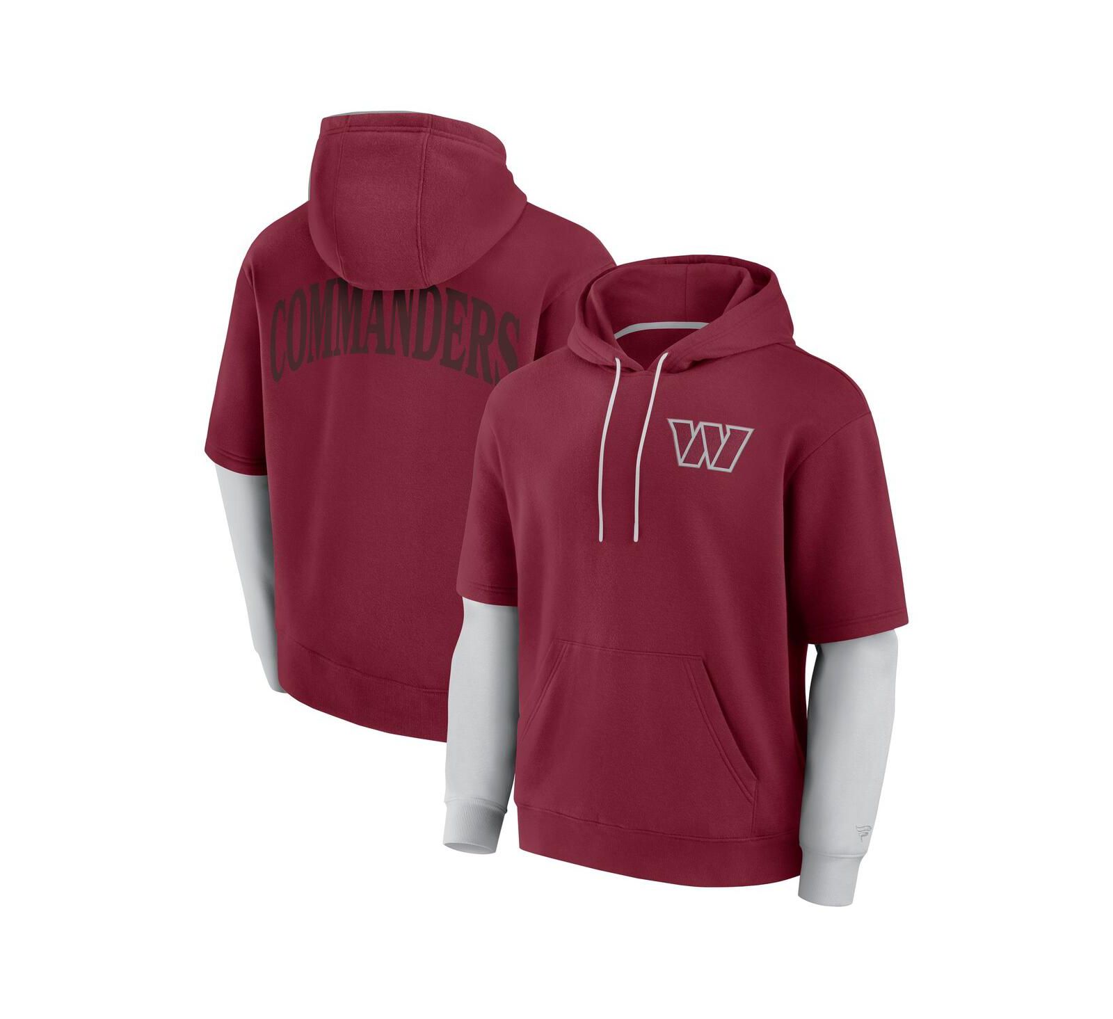 Худи Fanatics Sleek Elements с капюшоном, мужской и женский, бордовый, Washington Commanders