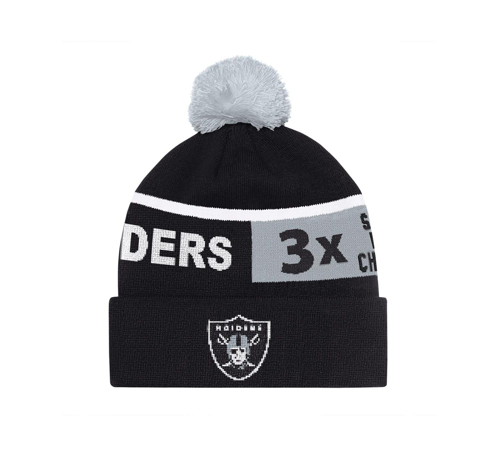 Вязаная шапка с помпоном Starter Las Vegas Raiders