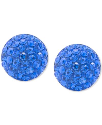 Серьги-гвоздики Blue Crystal Pavé Dome Cluster Sterling Silver