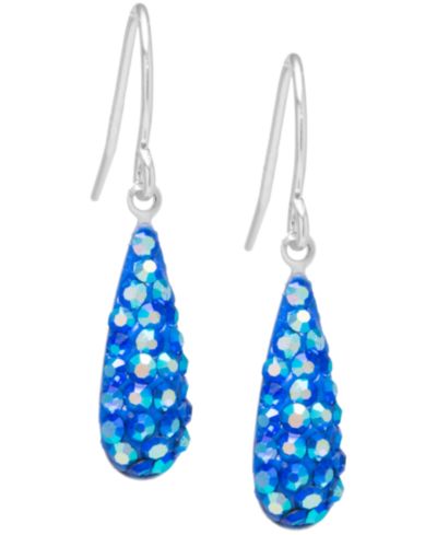 Серьги Blue Crystal Pavé Elongated Teardrop из стерлингового серебра