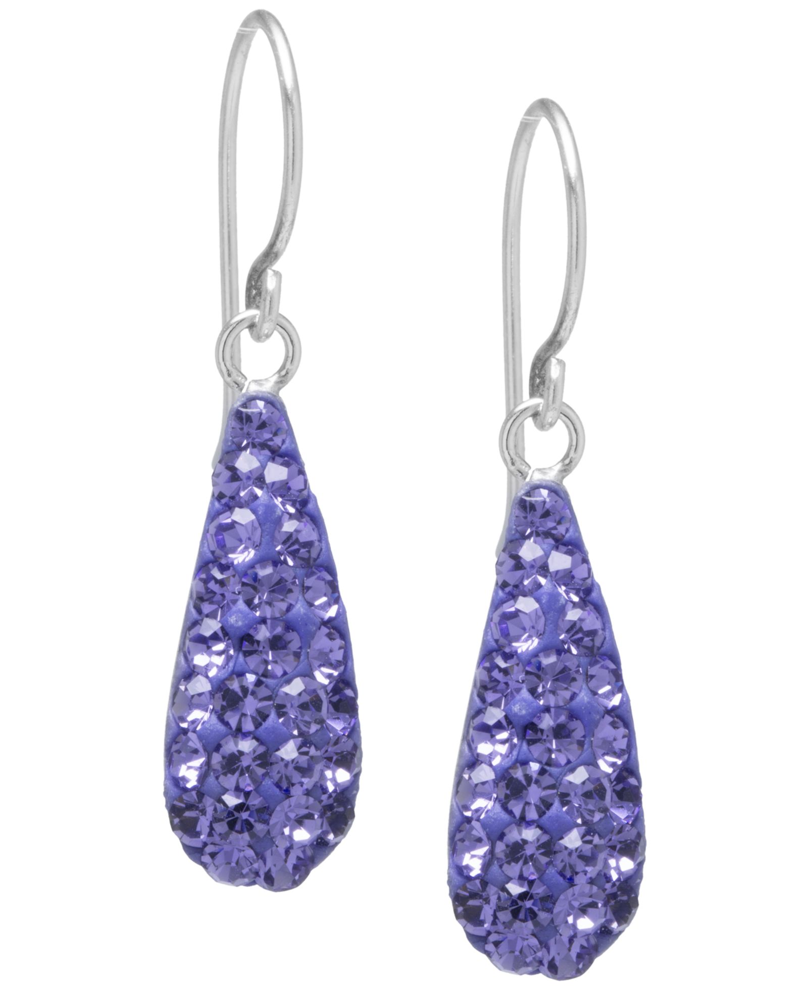 Серьги Blue Crystal Pavé Elongated Teardrop из стерлингового серебра