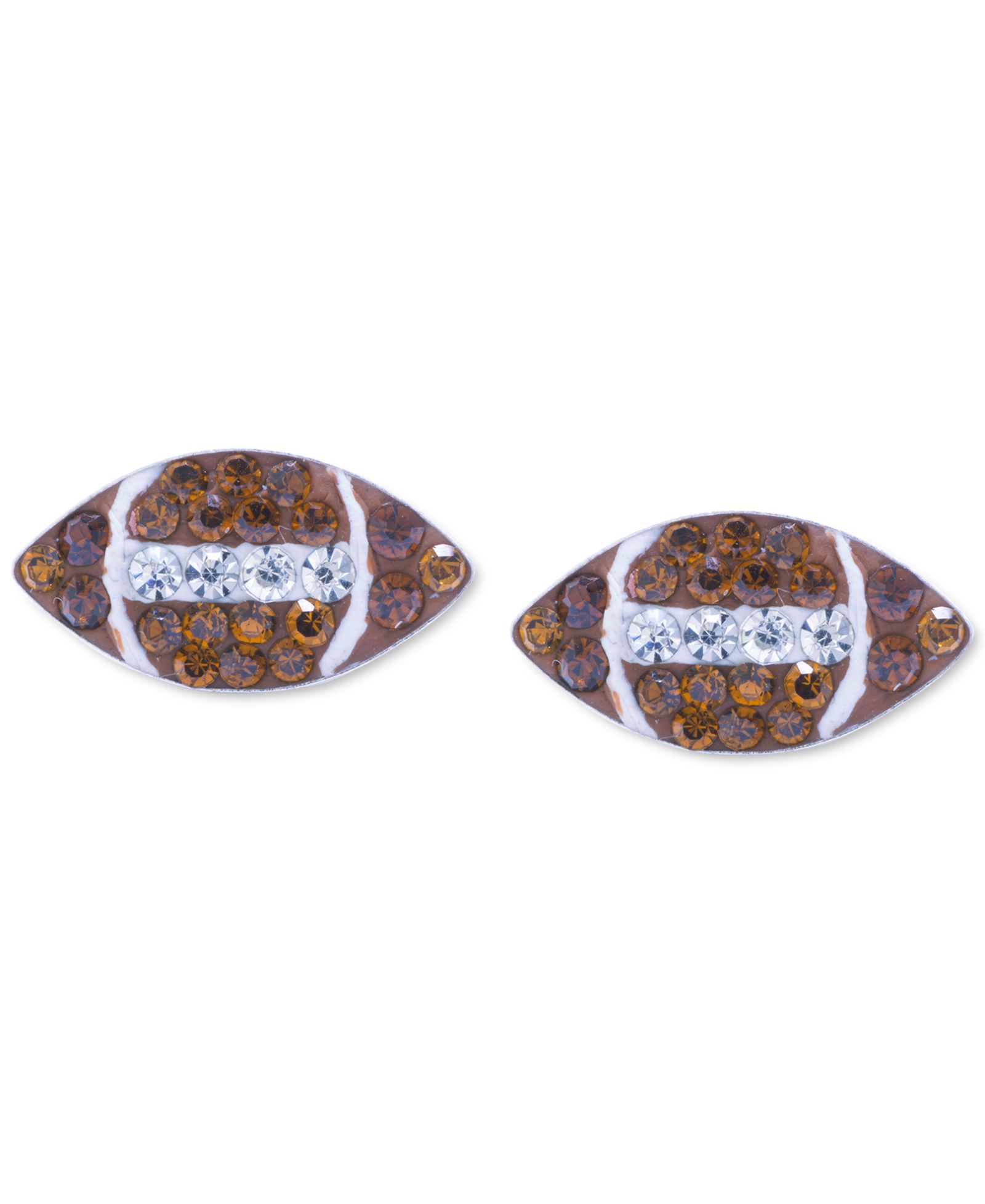 Серьги-гвоздики Crystal Pavé в виде футбольного мяча, серебро 925 пробы