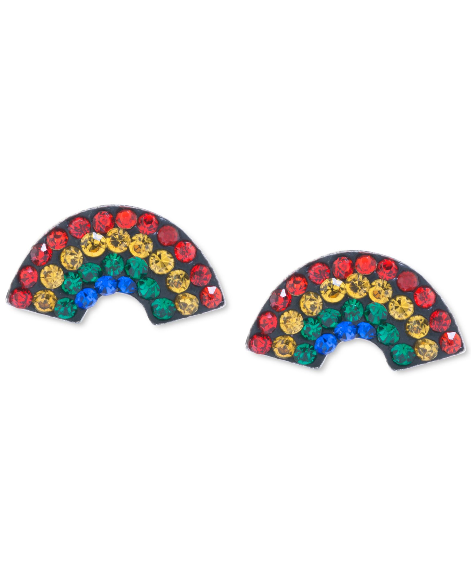 Серьги-гвоздики Multicolor Pavé Rainbow из стерлингового серебра
