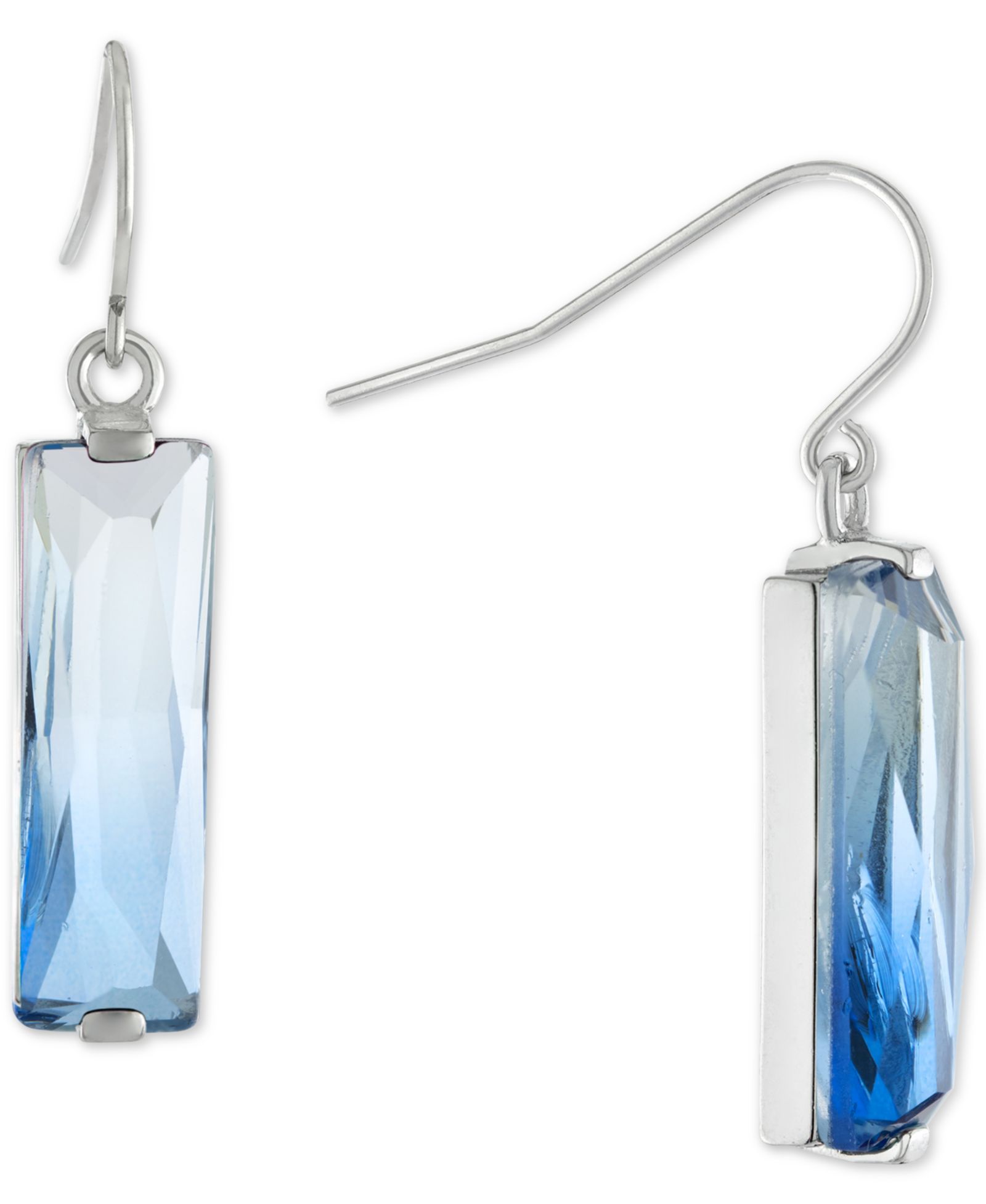 Серьги Ombré Crystal Rectangle Drop в Sterling Silver