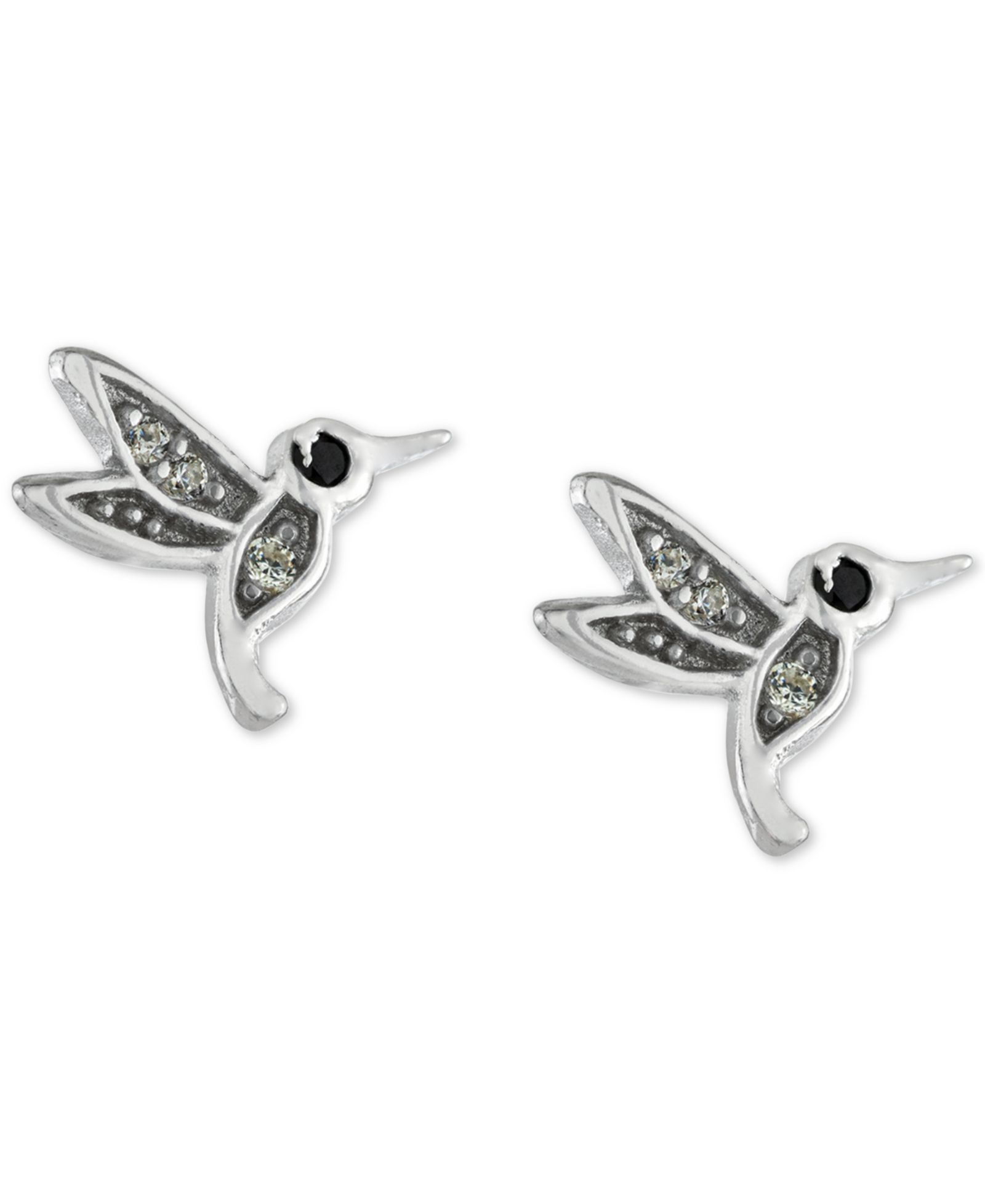 Серьги-гвоздики Mixed Color Pavé Small Bird из стерлингового серебра