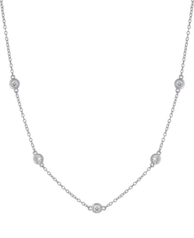 Колье из серебра с кубическим цирконием, 16" + 2" extender